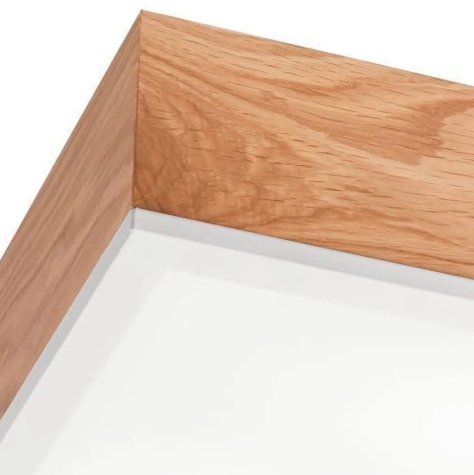 Natürliche Deckenlampe Eiche Glas L:31 cm E27 2-flmg