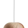 Natürliche Pendelleuchte Holz gemütlich E27 Ø45 cm rund