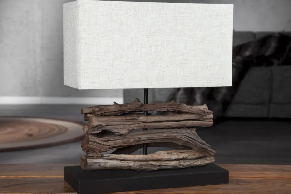 Natürliche Tischlampe Modern kunstvoll 40cm Treibholz