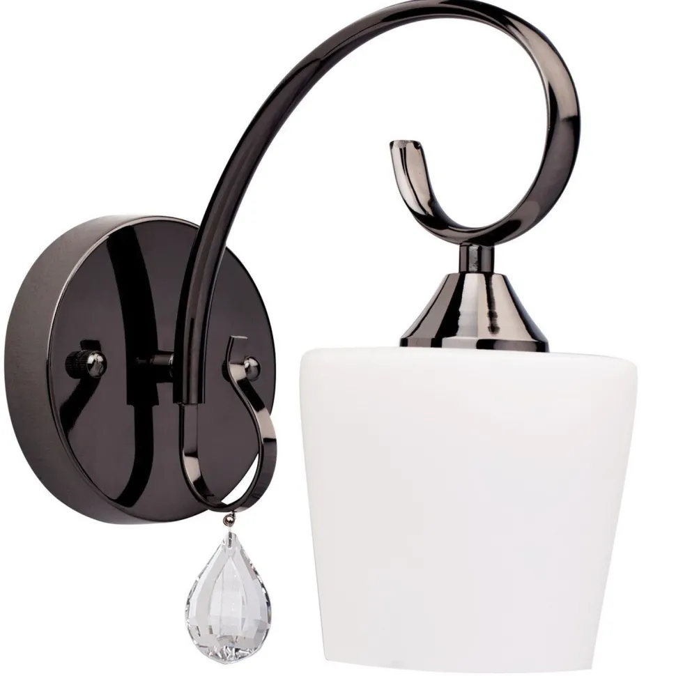 Nickel Wandlampe Metall Glas Schirm COLURA