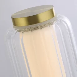 Niedrige LED Tischlampe Glas Metall Touch Dimmer 31 cm