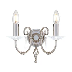 Opulente Wandleuchte in Nickel mit Kristall CANDELA