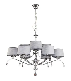 Opulenter Kronleuchter Ø1m Chrom Grau 9xE27 AELUA