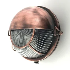 Outdoor Wandleuchte Messing Glas E27 IP64 Ø 17,5 cm in Kupfer