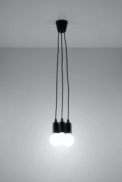 Pendellampe Retro Schwarz verstellbar bis 90 cm NESSA
