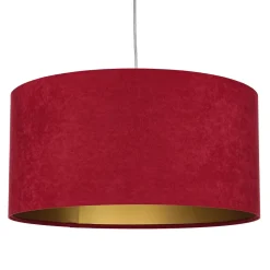 Pendellampe Rot Gold Retro Ø50cm Esstisch Stoff