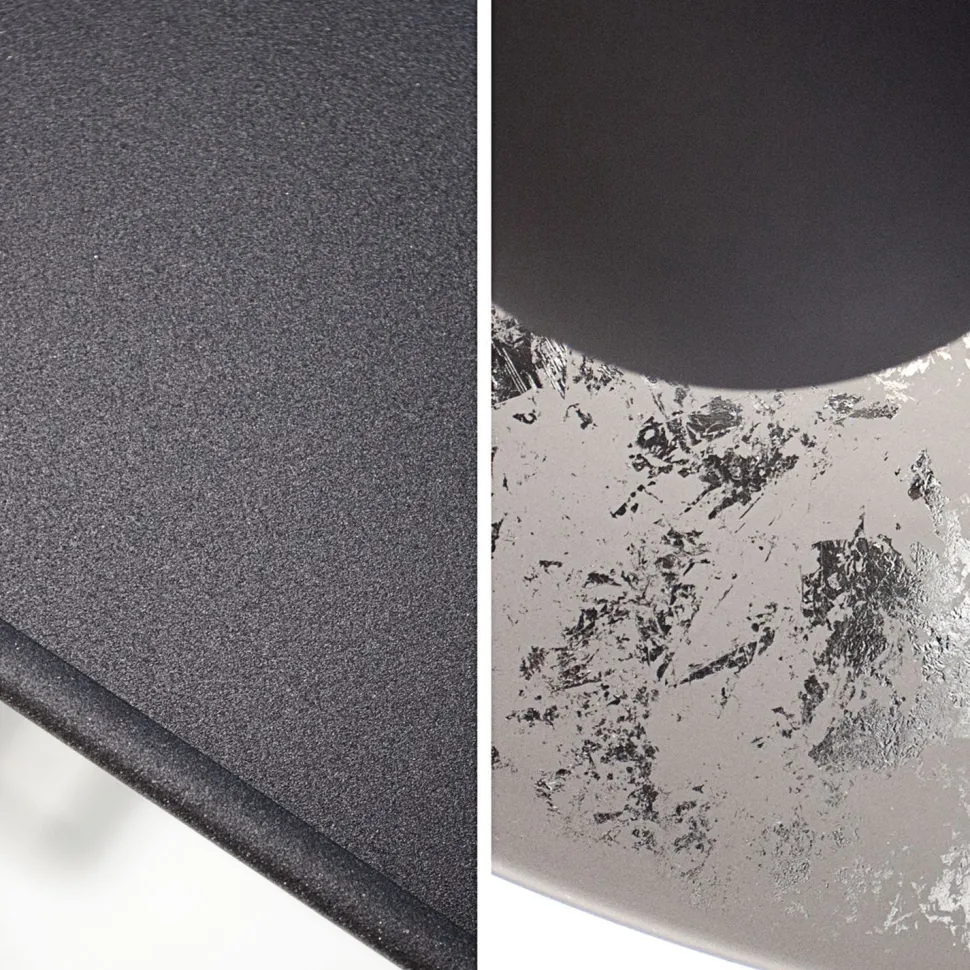 Pendellampe rund Ø55cm Retro Schwarz Silber