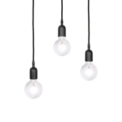 Pendelleuchte Ø 40 cm 3-flammig E27 Schwarz matt verstellbar