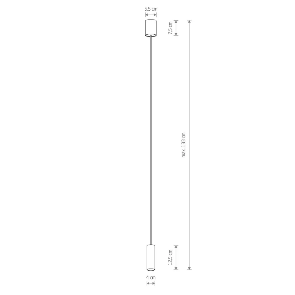 Pendelleuchte Ø 4 cm GU10 R35 Weiß Metall verstellbar