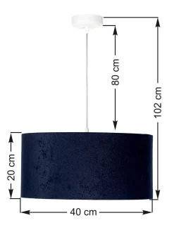 Pendelleuchte AIMEE Dunkelblau Weiß Retro rund