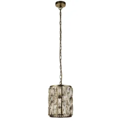 Pendelleuchte Art Déco D: 22 cm E27 Kristall Schirm