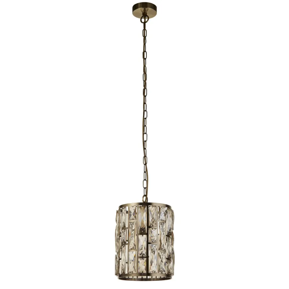 Pendelleuchte Art Déco D: 22 cm E27 Kristall Schirm