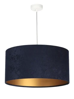 Pendelleuchte Blau Gold Stoff Esstisch Lampe