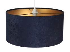 Pendelleuchte Blau Gold Stoff Esstisch Lampe