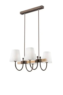 Pendelleuchte Braun Holz 4-flmg Landhaus Esstisch