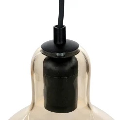 Pendelleuchte E27 Ø 18 cm Glas Orange Chrom