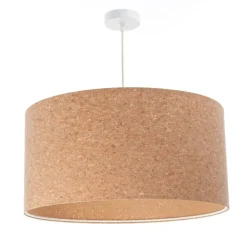 Pendelleuchte E27 Ø 50 cm rund Natur Weiß Kork Modern