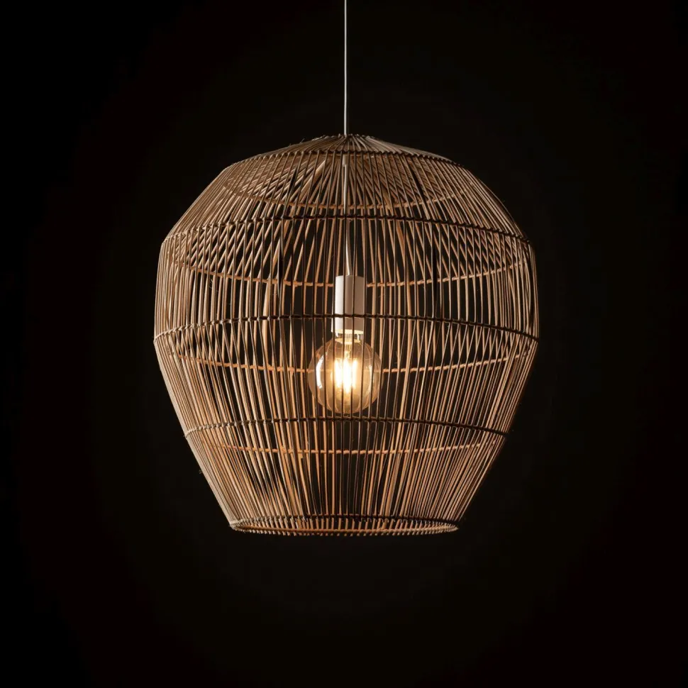 Pendelleuchte E27 Bambus Natur B:50 cm höhenverstellbar