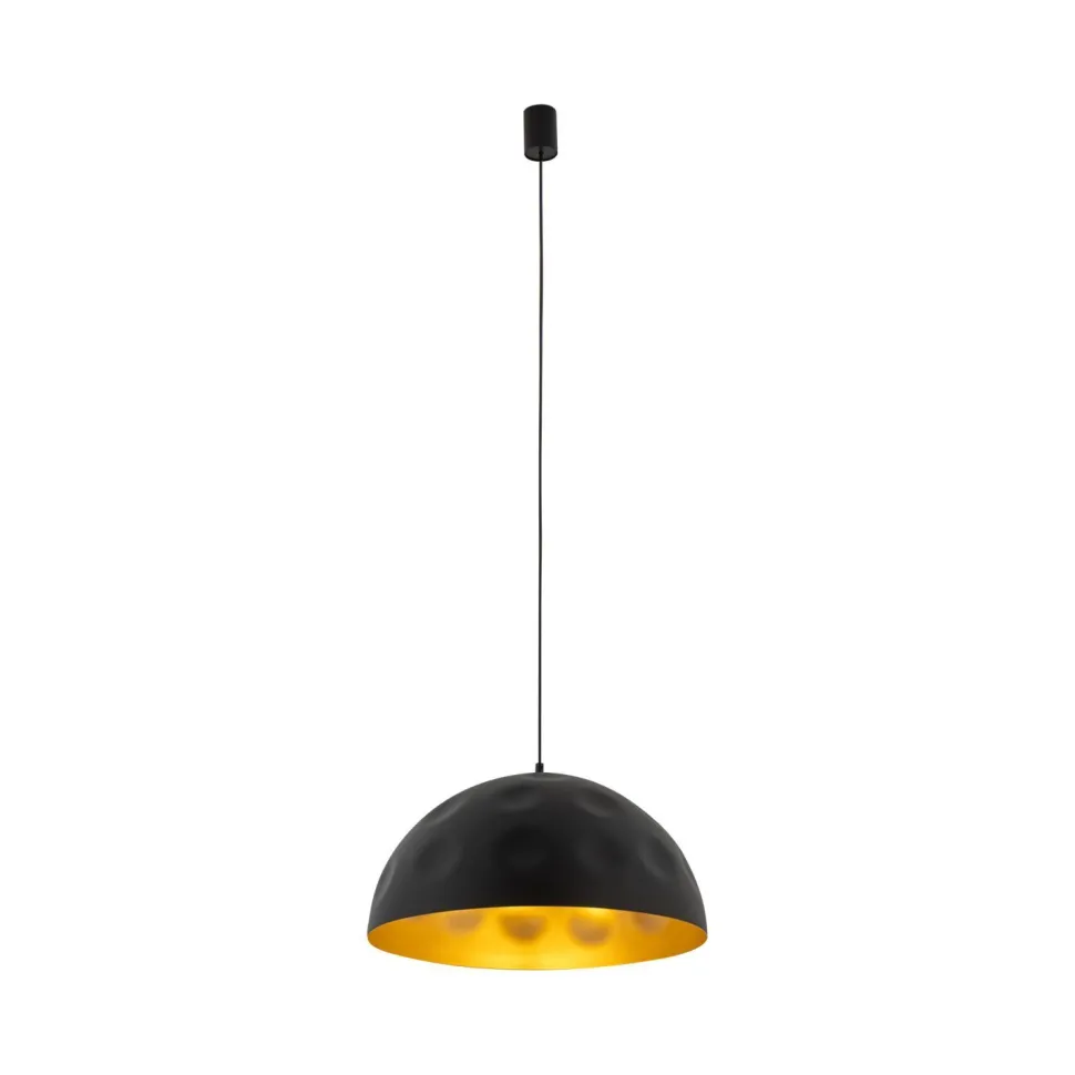 Pendelleuchte E27 in Schwarz Gold matt Ø 50 cm