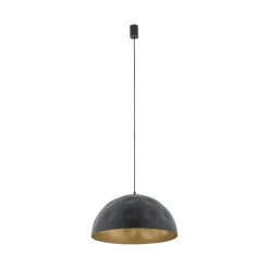 Pendelleuchte E27 in Schwarz Gold matt Ø 50 cm