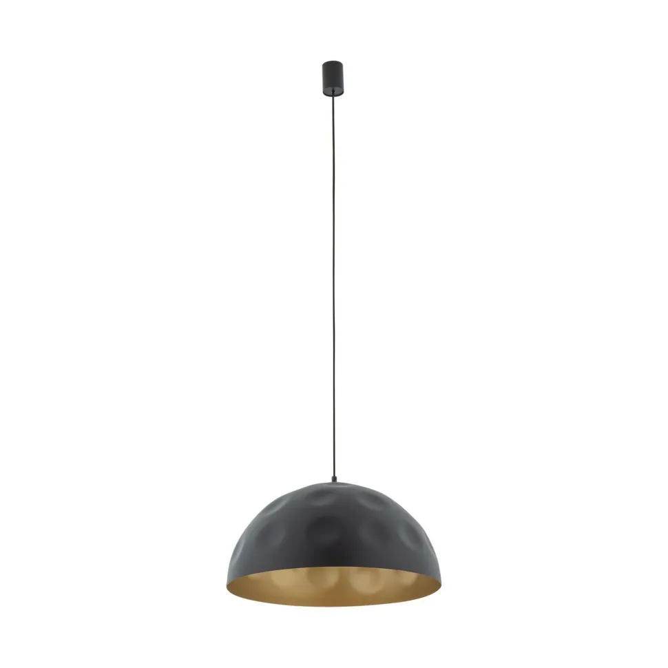 Pendelleuchte E27 in Schwarz Gold matt Ø 50 cm