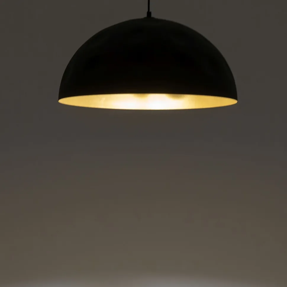 Pendelleuchte E27 in Schwarz Gold matt Ø 50 cm