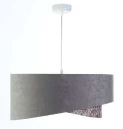 Pendelleuchte E27 rund D: 50 cm Velours Optik Modern Stoff