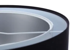 Pendelleuchte E27 rund D: 50 cm Stoff Schwarz Silber Weiß