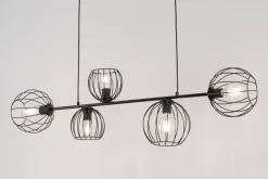 Pendelleuchte E27 Schwarz Metall Retro Design