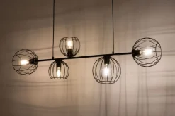 Pendelleuchte E27 Schwarz Metall Retro Design