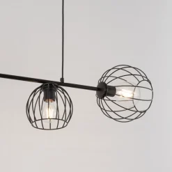 Pendelleuchte E27 Schwarz Metall Retro Design