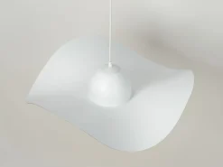 Pendelleuchte E27 Weiß Gold Modern Wellenschirm