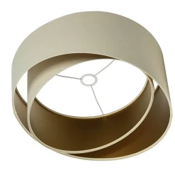 Pendelleuchte Esstisch Creme Gold Stoff Lampe