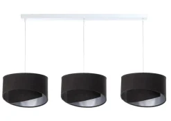 Pendelleuchte Esstisch 3-flammig E27 Weiß Schwarz Silber