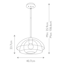 Pendelleuchte Esstisch Glas Ø 40,7 cm H: max. 106,6 cm E27