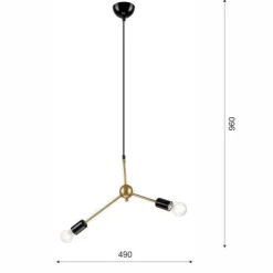 Pendelleuchte Esstisch in Gold Metall Wohnzimmer