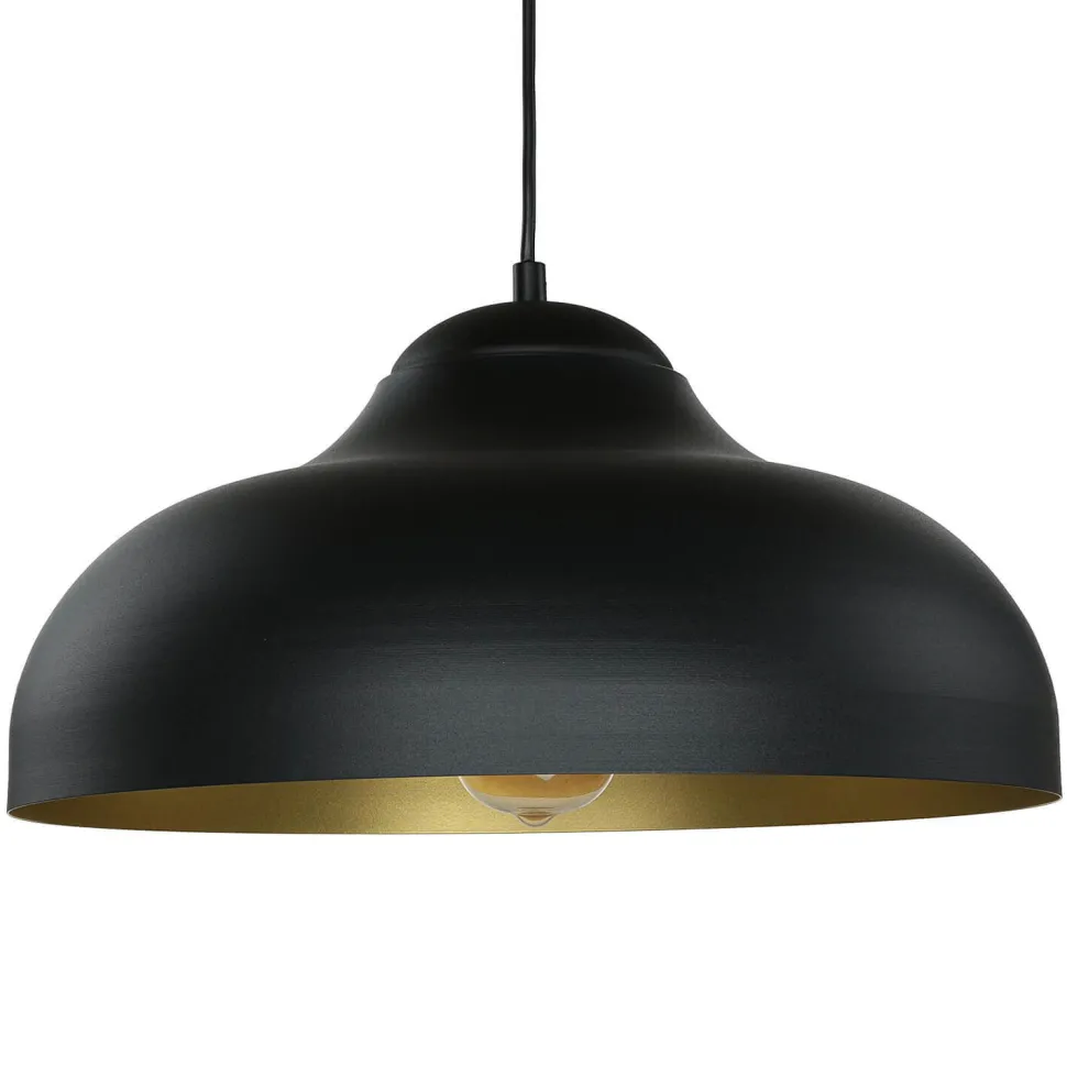 Pendelleuchte Esstisch Metall rund 40 cm Schwarz Gold