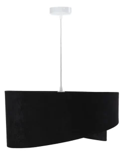 Pendelleuchte Esstisch Schwarz Silber Stoff Ø50cm