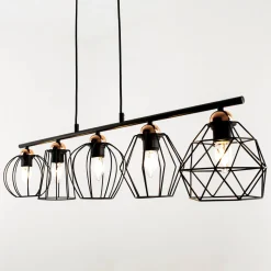 Pendelleuchte Esstisch Schwarz Drahtgestell Schirm