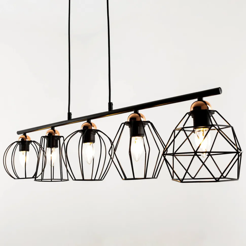 Pendelleuchte Esstisch Schwarz Drahtgestell Schirm