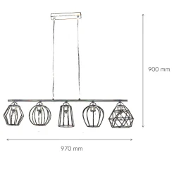 Pendelleuchte Esstisch Schwarz Drahtgestell Schirm