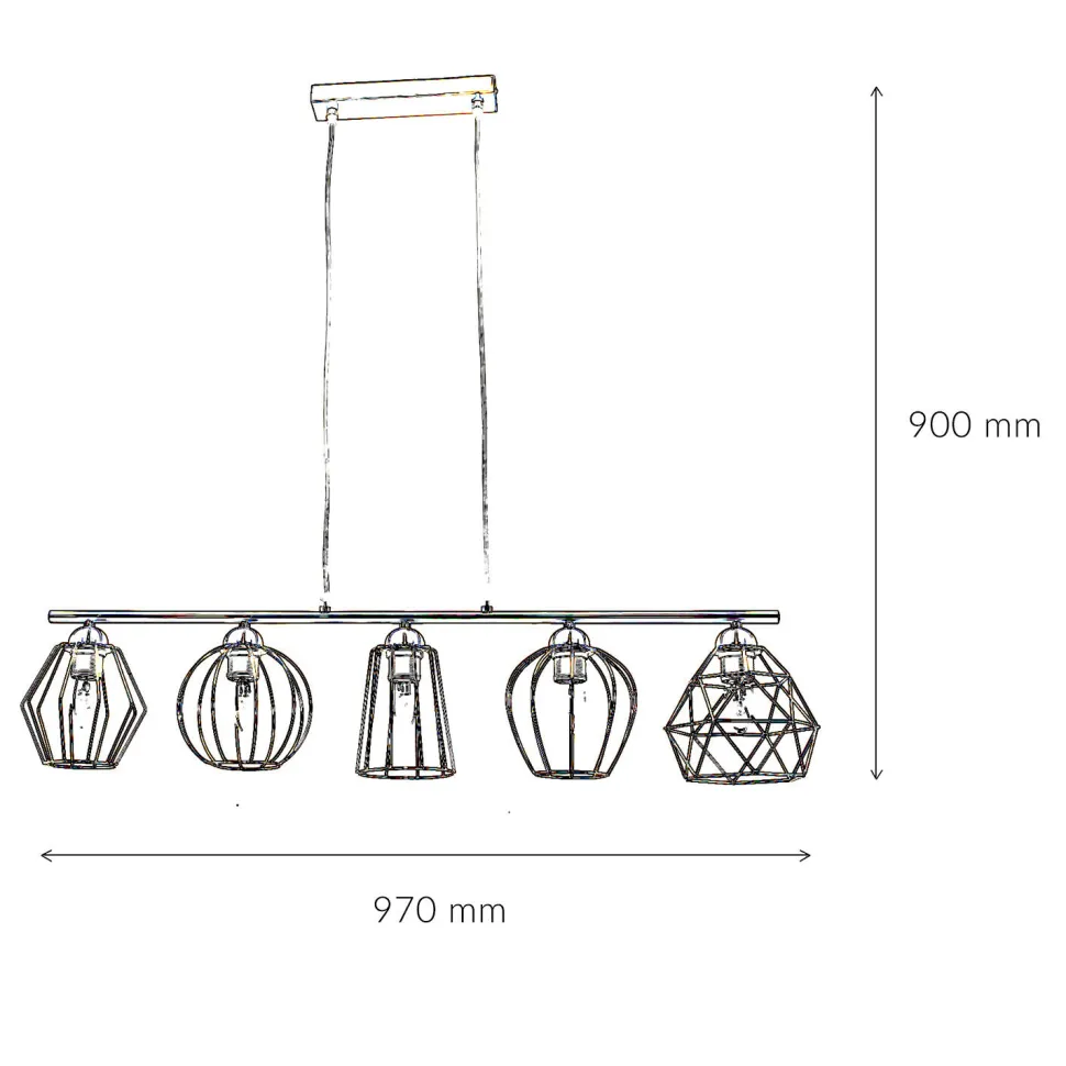 Pendelleuchte Esstisch Schwarz Drahtgestell Schirm