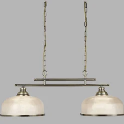 Pendelleuchte 2-flammig E27 Glas Metall B: 75 cm Jugendstil