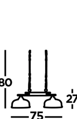 Pendelleuchte 2-flammig E27 Glas Metall B: 75 cm Jugendstil
