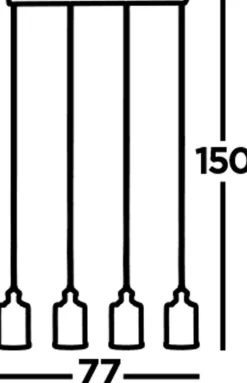 Pendelleuchte 4-flammig E27 Glas Metall Vintage LOGAN