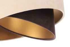 Pendelleuchte 3-flammig E27 in Weiß Beige Braun Gold