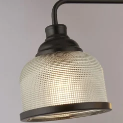 Pendelleuchte 3-flammig E27 Schwarz Klar Ø 56 cm Vintage