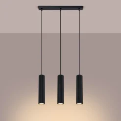 Pendelleuchte 3-flammig GU10 B: 45 cm Schwarz Modern BERTA