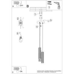 Pendelleuchte 3-flammig GU10 Rot aus Aluminium B: 19,5 cm