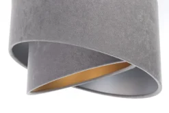 Pendelleuchte 3-flammig in Weiß Grau Silber E27 Stoff